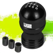 J2 40mm X70mm 6-Speed MT Teardro Shape Style Shift Knob w/Thread Adapters Black