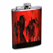 Titans Greek Em1 Flask 8oz Stainless Steel Hip Drinking Whiskey