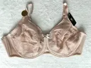 NWT WACOAL 855186 Retro Lace Underwire Full Figure Bra $68 Size 42D