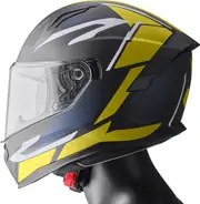 GMS-Moto Velox Graphic, full face helmet , color: Matt Black/Yellow/Blue , size: M