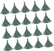 HAWILLOSCH 20 Pcs Green Tassel Jewelry Dangler Supplies Long Hanging Tassel Pendant Earrings for DIY Keychains Bracelets and Earring Making