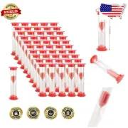 Red Hourglass Timer Set - 100 Lightweight 1 Minute Sand Clocks for School Events