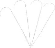 Long Beading Needles Large Eye Curved Beading Needles, Alloy Beaded Bent Needles, Curved Bead Needle String Beading Needles for and String Beads Jewelry Making, 4pcs