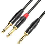 1/4 inch TRS Stereo to Dual 1/4 inch TS Mono Insert Cable Y-Splitter Stereo B...