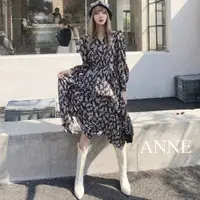 在飛比找蝦皮商城優惠-ANNE｜不規則裙擺開衩連身裙【AD10149】碎花洋裝 碎