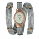 CHARRIOL 夏利豪 (TWOP510O01) 環繞鋼索玫瑰金時尚腕錶/珍珠母貝面 28*30mm