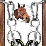KUNBEIEN 2PCS Horse Tie Ring, Safe Tie Horse Supplies, Humane Way Tie Ring, Magnetic Ring for Tying and Retracting, Helps Horse Pull Back and Releases Stress from The Horse