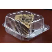 6" x 6" x 3" Clear Hinged Lid Plastic Container 500/CS - FAST Shipping !!!
