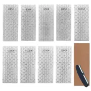 Diamond Sharpening Stone, Honeycomb Surface Plate with Non-slip Base for Pock...