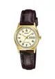 Casio Women's Analog Watch LTP-V006GL-9B Gold Dial with Brown Leather Band Ladies Watch