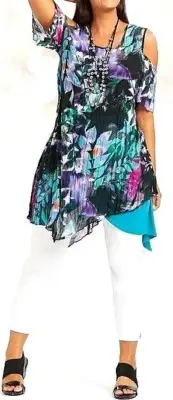 TS TAKING SHAPE plus size XXS / 12 Monsoon Tunic sexy sheer top NWT rrp$130