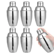 6PCS Mini Cocktail Shaker, Drink Shakers Cocktail,Stainless Mini Shaker, Cocktail Shaker with Strainer, 250ml Silver