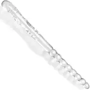 Double Ended Dildo 18.89 inch Dong Beads with Veins and Glans for Vagina Stimulation Double Side Cock Massager Sex Toy for Lesbian Men Women Transparent TJIJP