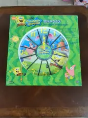 Vintage Rare SpongeBob SquarePants Spin-O-Clock Wall Clock TESTED W/ Box