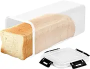 Bread Storage Container with/without Tray Loaf Bread Keeper with Airtight Lid Sandwich Size Bread Storage Bin Sandwich Bread Holder Reusable Airtight Loaf Container for Homemade Bread (without Tray)