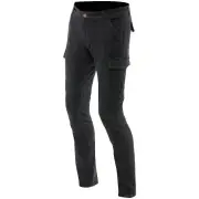 Cargo Slim Tapered Black Textile Motorcycle Pants
