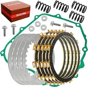 BIGLKNM Friction Steel Clutch Disc Kit & Gasket Springs Bolts Compatible with Ninja 250R EX250J 2008-2012 OEM#13088-0038 13089-0021 Motorcycle Clutch Kit
