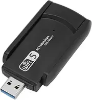 POENVFPO USB Adapter WiFi 1300 Mbps Plug and Play Wireless Card for 7 Laptop, Large Application for Laptops, Black Color