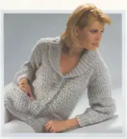 Ladies patterned cardigan jacket collar knitting pattern copy 10 ply