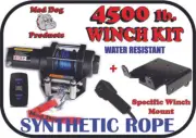 4500lb Mad Dog Synthetic Winch/Mount Kit for 2021-2024 Can-Am Commander 700 1000