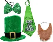 [OATIPHO] 1set Patrick's Set Unique Hat Bow Tie Necktie and for Celebrations Festivals and Photo Props