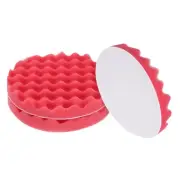 3pcs Buffing Sponge Pads 7" Polishing Wheel Waffle Finishing Grip Pad, Red