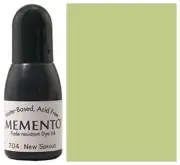 Tsukineko Memento Dye Water Based Ink REFILL Reinker 704 new sprout Green