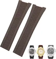 [FULNES] 25mm Notch Shape Rubber Silicone Watch Strap Waterproof Watch Bands For PATEK PHILIPPE Nautilus Men Bracelet