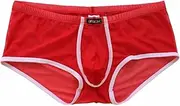 [FEESHOW] Men's Soft Sheer Mesh Boxers Briefs Shorts Bulge Pouch Underpants