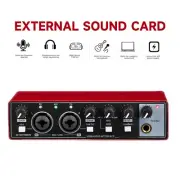 External Sound Card USB Audio Interface for Studio Singing Karaoke Recording