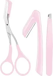 Surking Scissors with Comb - Professional Ergonomic Kit, Precise Cut | 3 Piece Set for Hair Removal and Eyebrow Maintenance, Non Left Portable Scissors, Perfect
