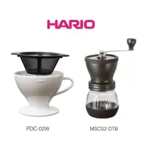 在飛比找momo購物網優惠-【HARIO】3合一陶瓷濾杯組+簡約手搖磨豆機Plus(PD