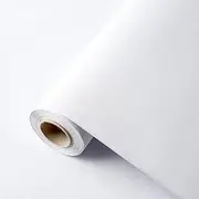 TAHAVICE White Contact Paper 40x600cm Peel and Stick Wallpaper, Matte Waterproof Wall Paper Self-Adhesive and Removable Decorative Vinyl Wrap for Living Room, Kitchen