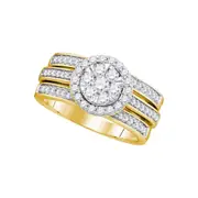14k Yellow Gold Diamond Bridal Wedding Ring Set 1 Cttw