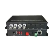 Multifunction Fiber Media Converter 4CH Video+10/100Mbps Ethernet +Data S/M 20Km