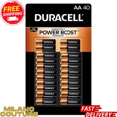 Duracell AA Batteries CopperTop Alkaline PowerBoost Batteries All-Purpose 40 ct