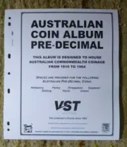 VST AUSTRALIAN PRE DECIMAL PRINTED PAGES only for COINS - 1910 to 1965