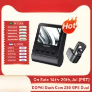 Dash Cam Z50 Front and Rear 4K, Cam Car Camera with 2160P Front +1080P Rear GPS