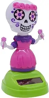 Solar Window Toys - Swinging Skull Head Car Figurines | Weather-Resistant, Funny Table Ornament for Living Room Bedroom Car Outdoor