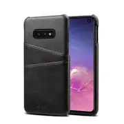 Premium Cowhide Leather Card Slot Protective Case For Samsung Galaxy S10e 5.8 Inch BLACK COLOR