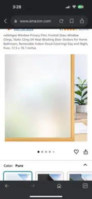 rabbitgoo Frosted Window Film Privacy Static Cling Frosted Opaque Pure White