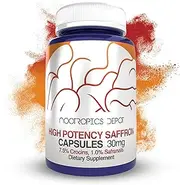 High Potency Saffron Extract Capsules | 30mg | Minimum 7.5% Crocins and 1% Safranals | Crocus sativus | 60 ct