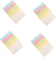HOODANCOS 4sets Budget Notebook Binder Paper 5 Color A5 Planner Inserts 6 Hole Punched Paper for Planner Refills 100sheets*4