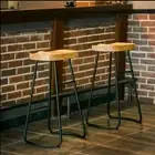 2/4x Vintage Bar Stools Industrial Backless Stool Chairs Set