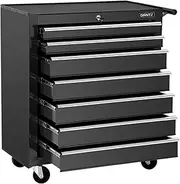 [GIANTZ] 7 Drawers Large Tool Chest Trolley, Lockable Toolbox Tools Storage Box Cabinet Cart Garage Ute Organiser Boxes, Heavy Duty with Brake Sturdy Construction Black