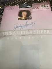 Vintage Jaclyn Smith Ultra Sheer Lycra Pantyhose Cobtrol top B Jet black