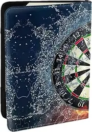 [JEJEA] Dart Board Print Travel Organizer Credit Cards Case Passport BookPassport Holder Cover Wallet forTraveling,, Black, One Size