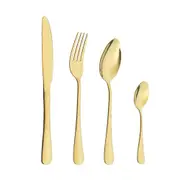 2Set Gold Cutlery Set Stainless Steel Dinnerware Silverware Flatware Set Dinner Knife Fork Spoon Tableware