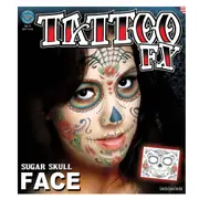 Day of the Dead Sugar Skull Face Temporary Tattoo