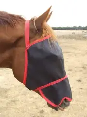 Ecotak fly mask/veil with contoured nose flap - red Ecotak